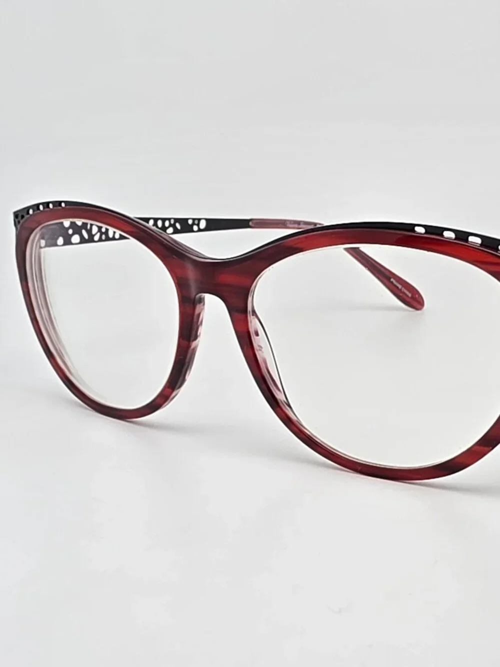 Valerie Spencer 9331 Burgundy Black Cat Eye Eyeglasses Frame w/ Case 52-16-140